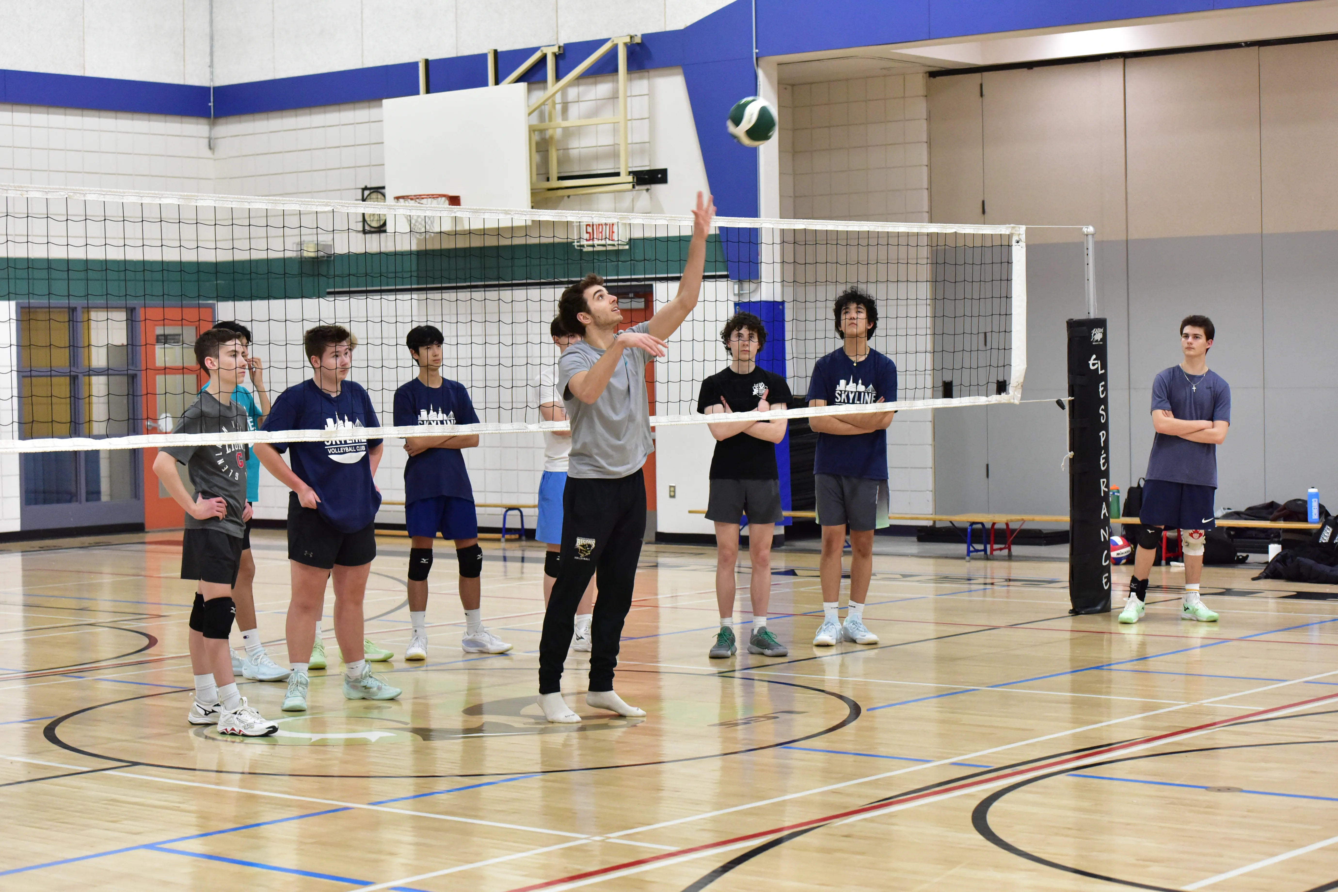 Youth volleyball players during a scrimmage match
