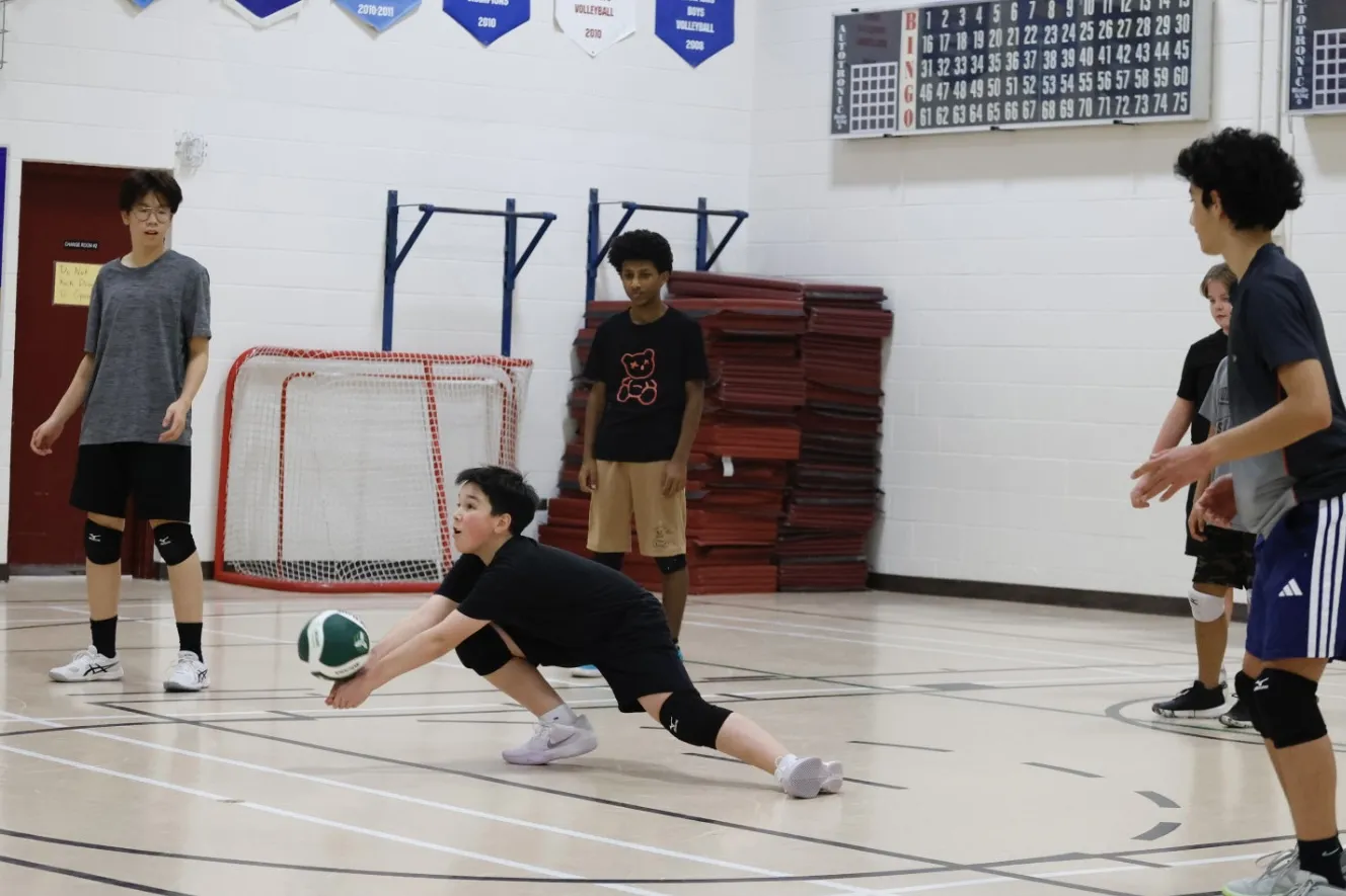 Sky High athletes practicing together during a training session