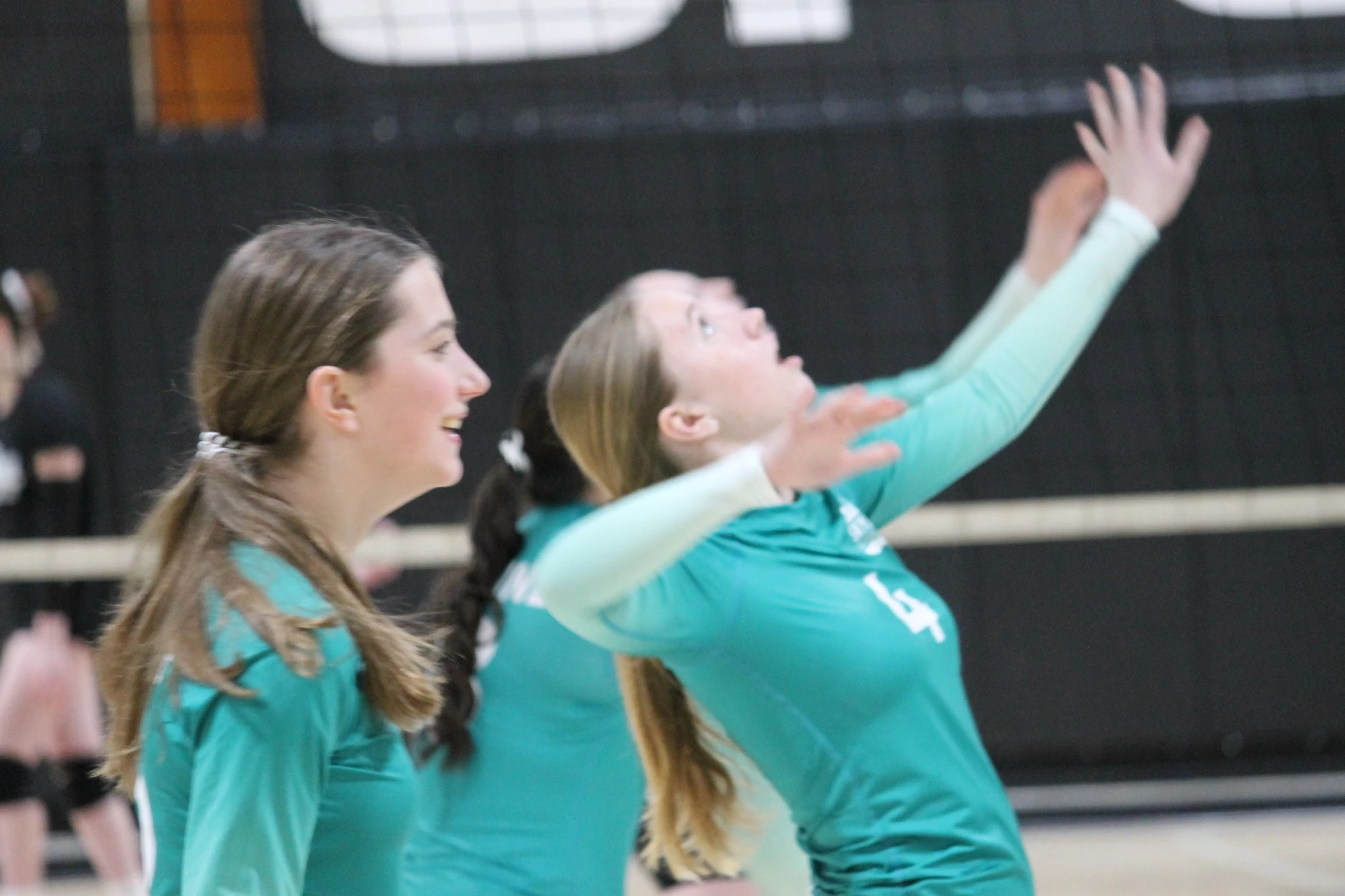 Athletes at a volleyball tryout session