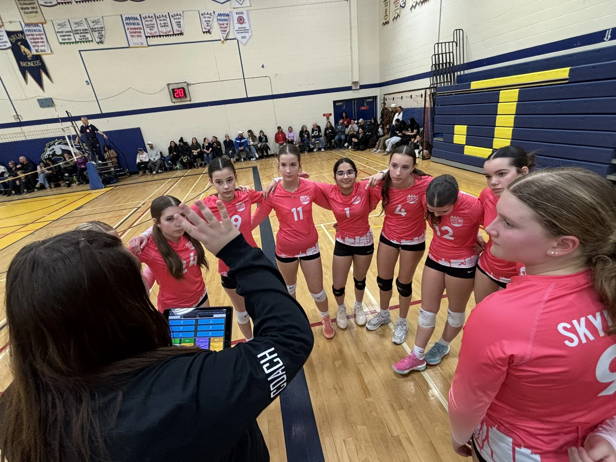 Sky Volleyball coaches and athletes at a club training session