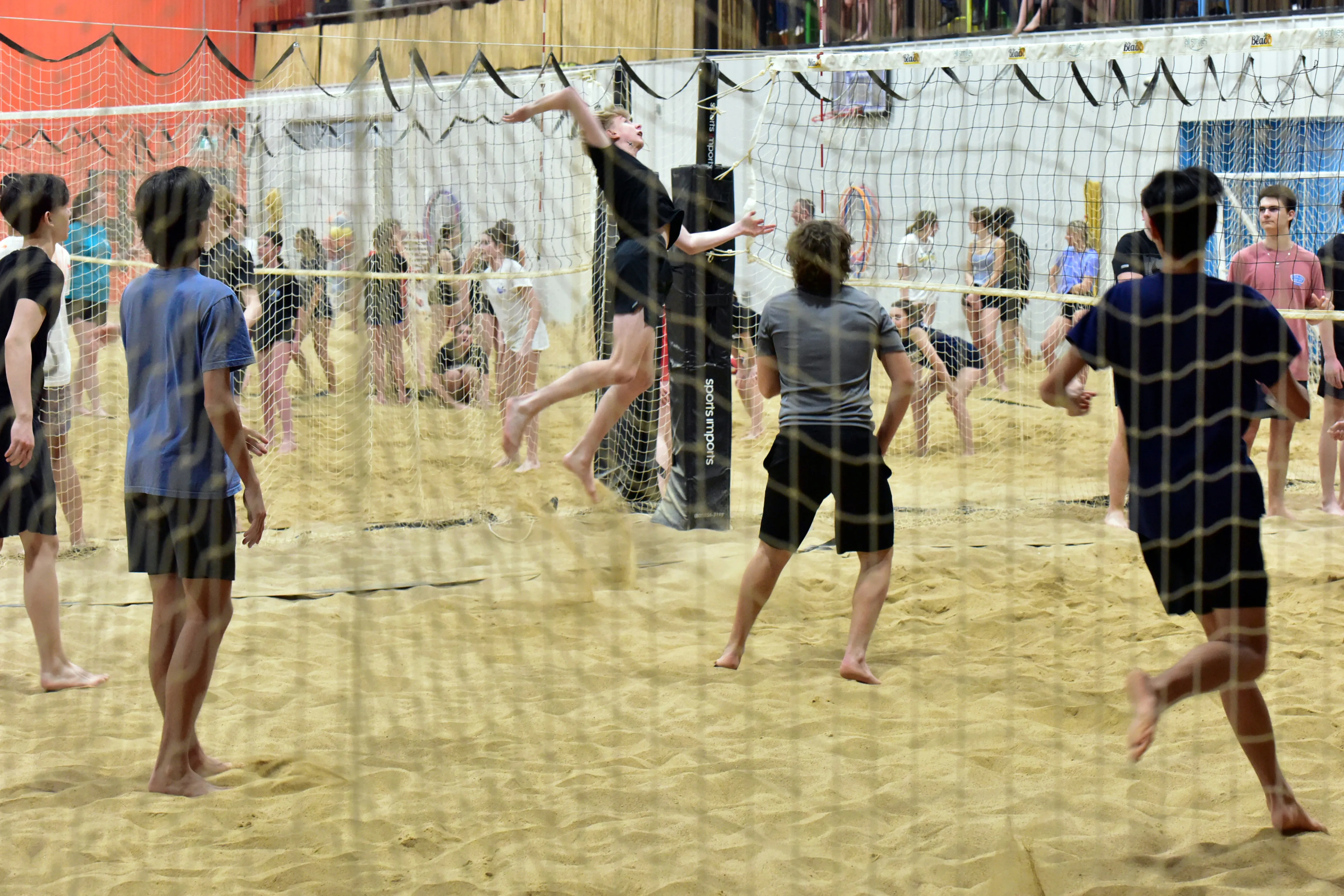 Skyline athletes during beach volleyball