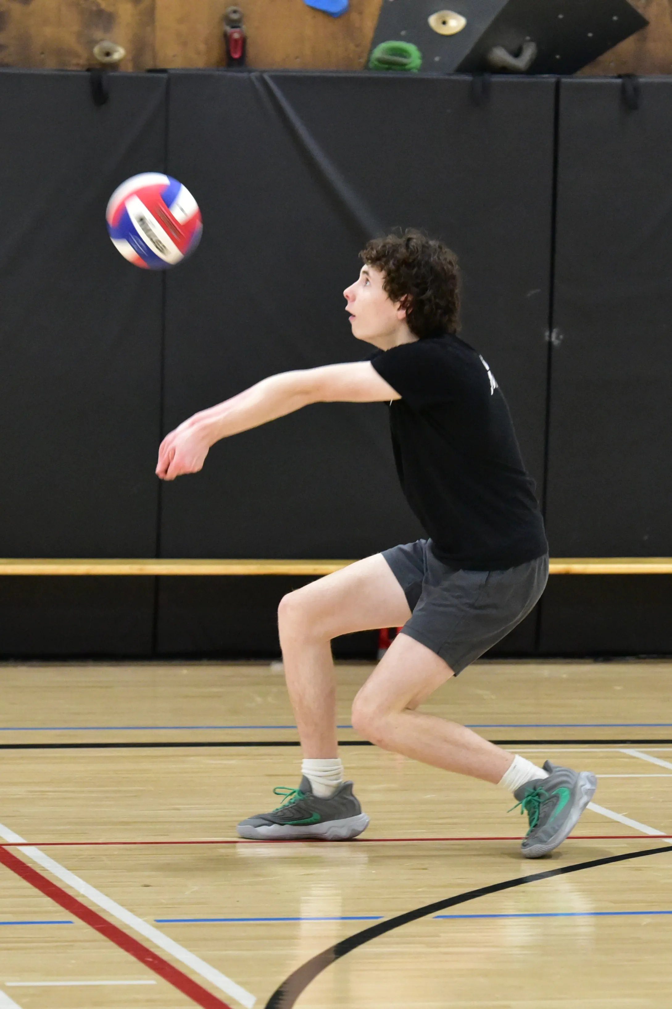 Athlete passing during a tryout evaluation