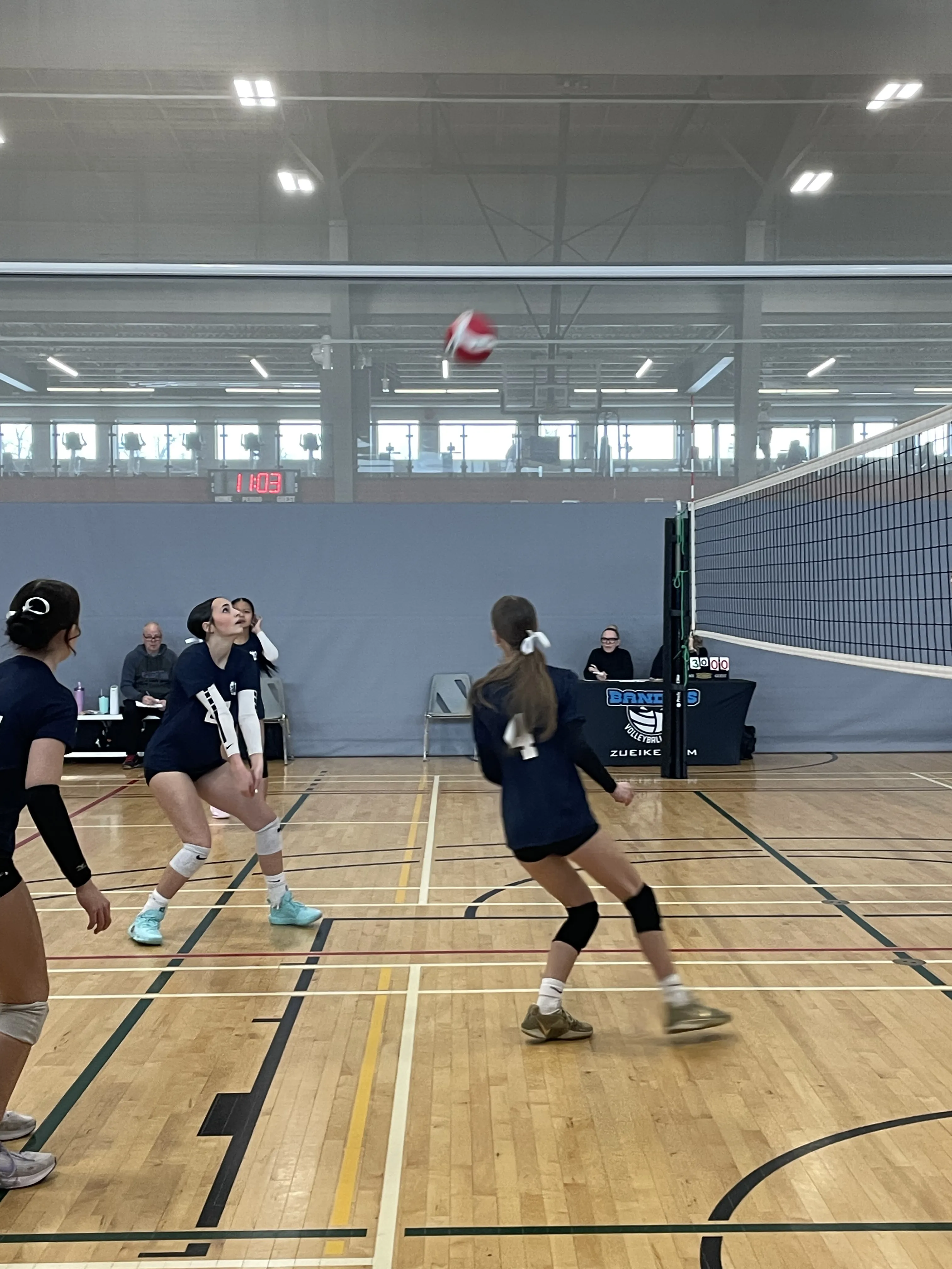 Girls volleyball team during practice