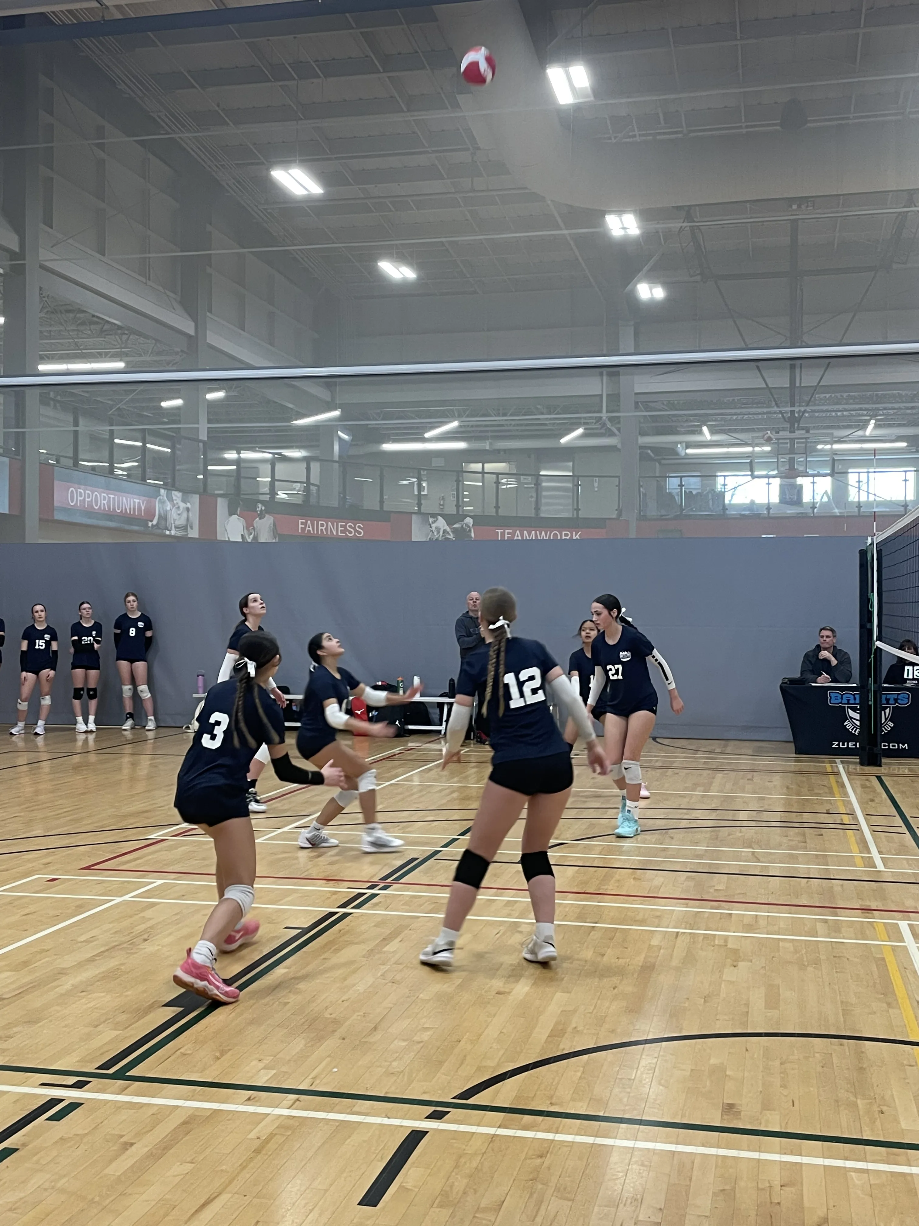 Girls volleyball team during practice
