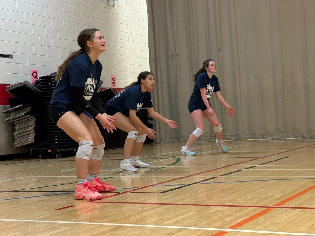 Athletes practicing blocking technique in training