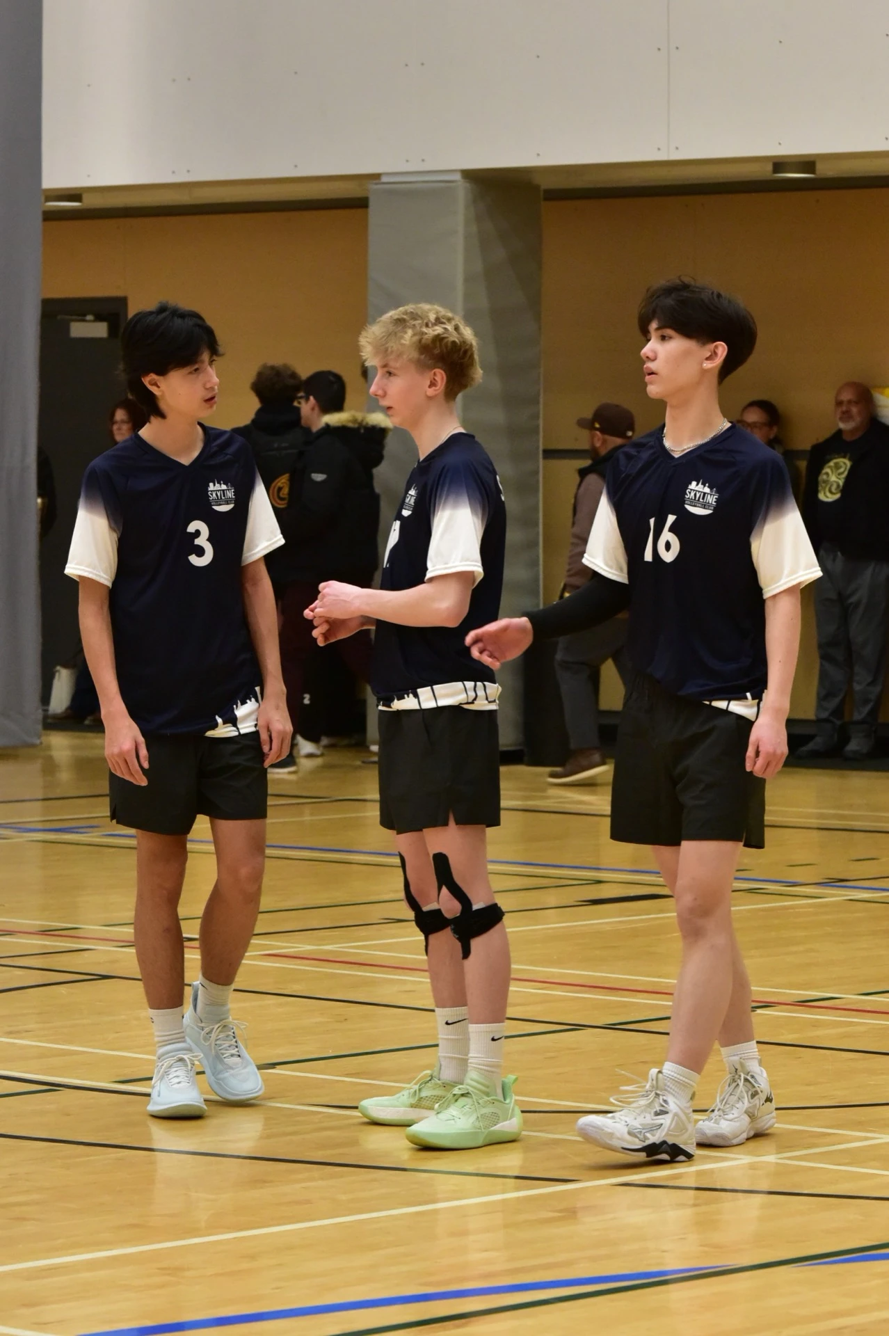 Athletes during volleyball training and evaluation