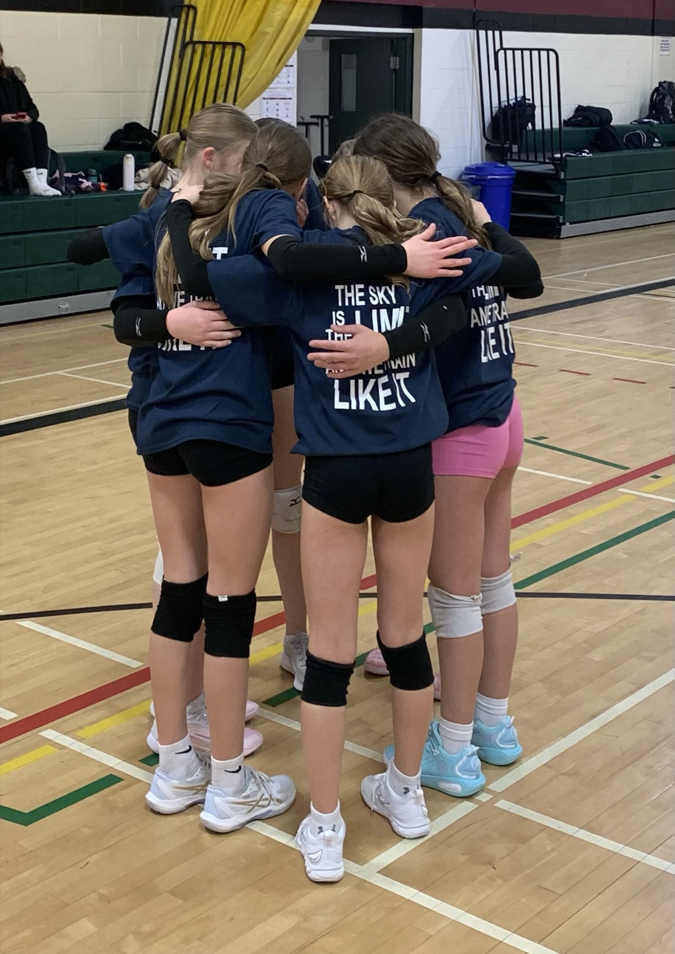Athletes at a Skyline volleyball tryout session