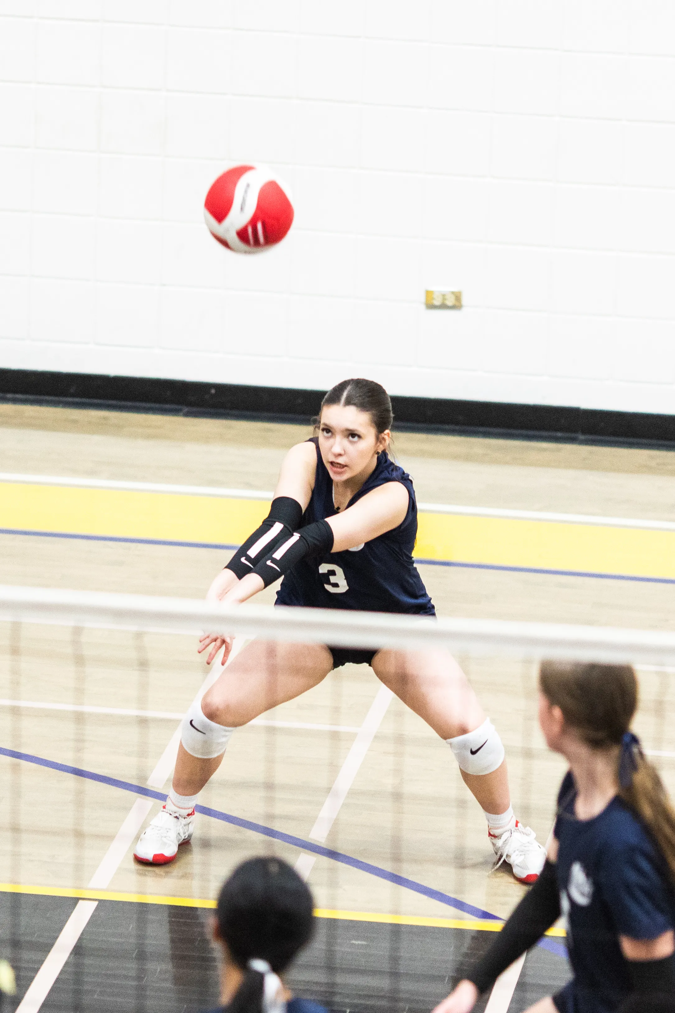 Athletes during volleyball training and evaluation